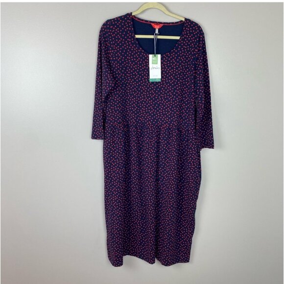 Joules Navy and Pink Polka Dot Dress - Picture 5 of 6